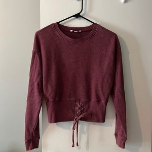 Size small American Eagle crop pullover with tie, 60% cotton 40% polyester